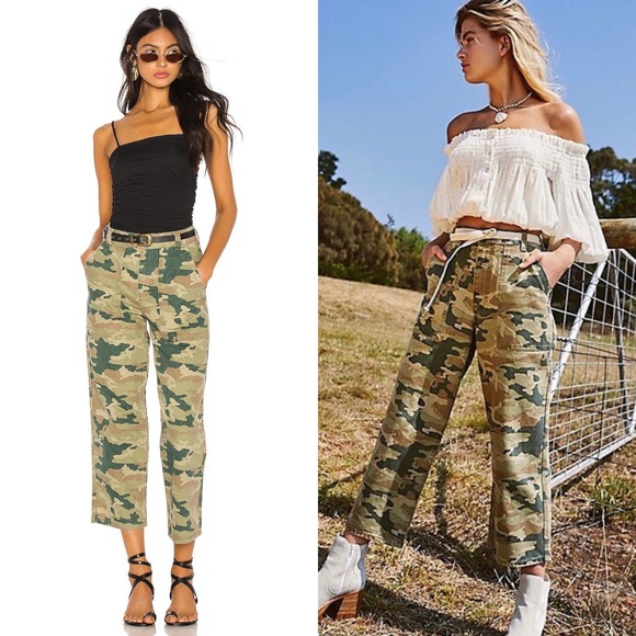 Free People Denim - Free People Remy Camo Crop Wide Leg Pant